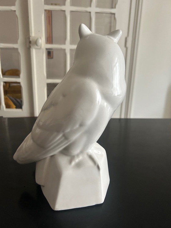 Image 1 of white ceramic owl