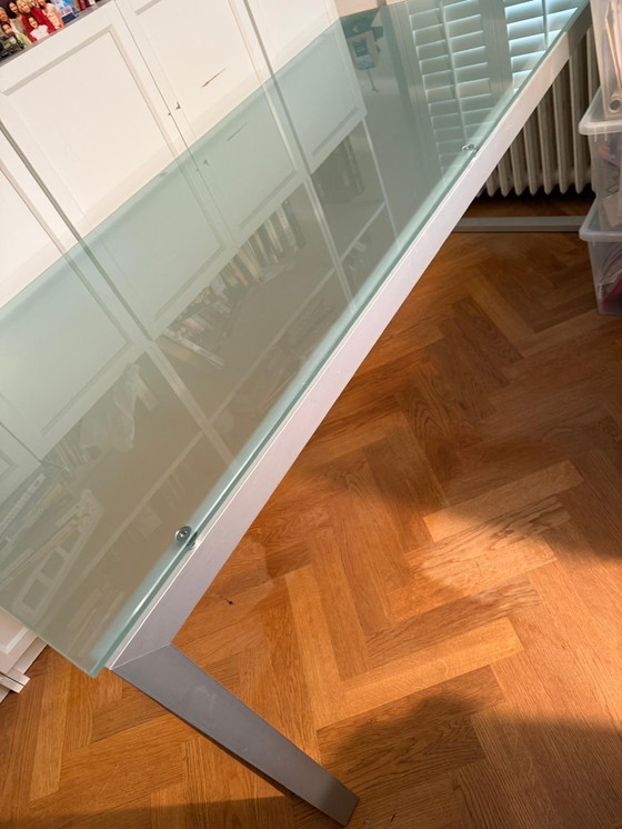 Image 1 of Designer-Glas-Schreibtisch