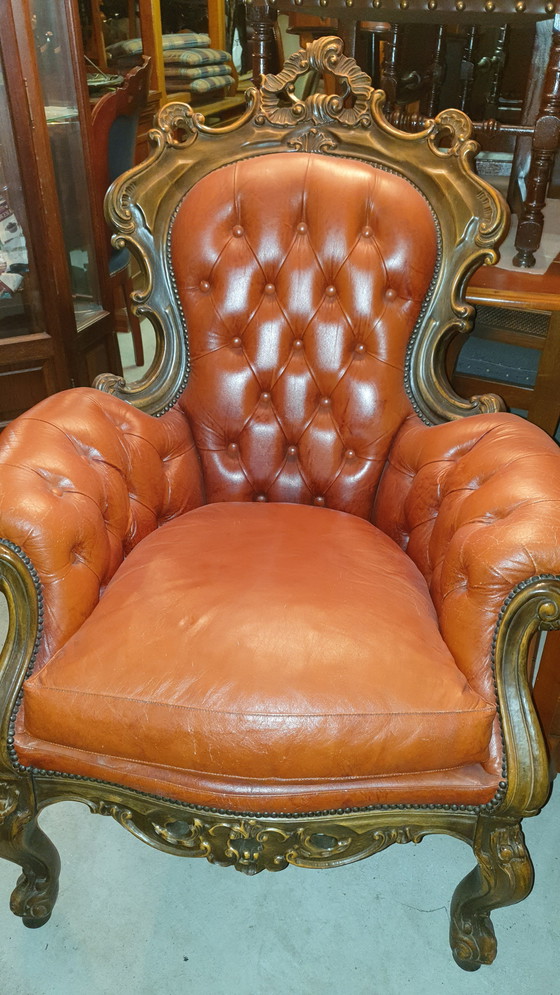 Image 1 of Italienischer Barock-Sessel aus Leder