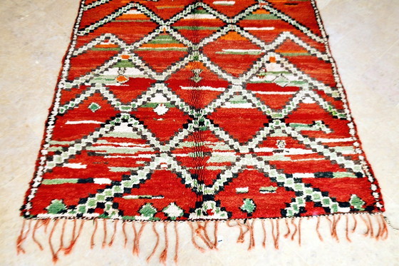 Image 1 of Rood Vintage Marokkaans Boujaad Vloerkleed - 315 x 192 cm