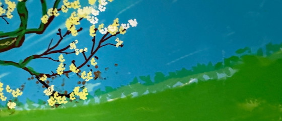 Image 1 of David Hockney, A Year in Normandie (Blossom Tree), 2020-2021 (detail) Composite iPad Painting, copyright David Hockney, Printed 