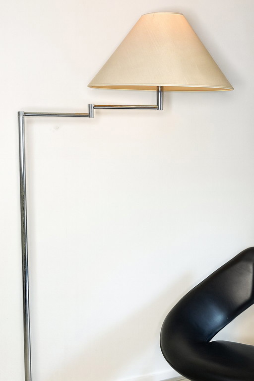 Mega design vloerlamp zwenkarm chrome 4 lichtpunten 