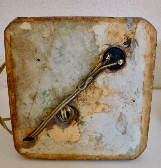 Image 1 of 2 lampes de table vintage sur socle en marbre.