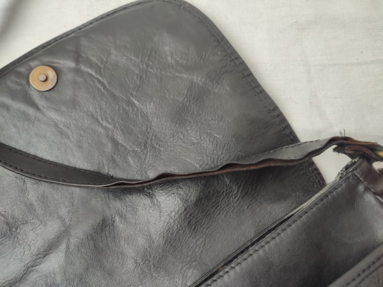 La Moda Shoulder Bag Black Leather Made In Italy Timeless Beautiful (photo 14 of 15)