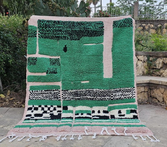 Alfombra verde hecha a mano de 300x300 cm. – Wool (photo 2 of 8)