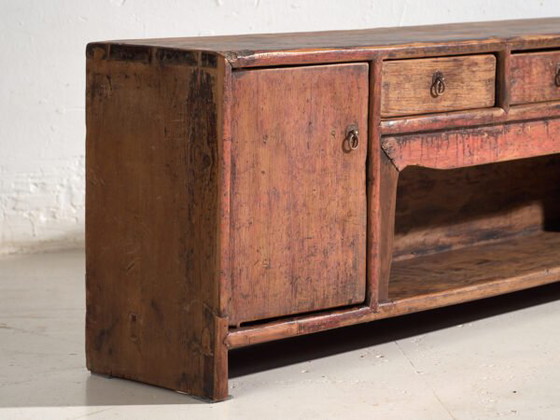Antico mobile basso laccato rosso in pino – Cina, circa 1900 – Credenze, Iron (photo 21 of 40)