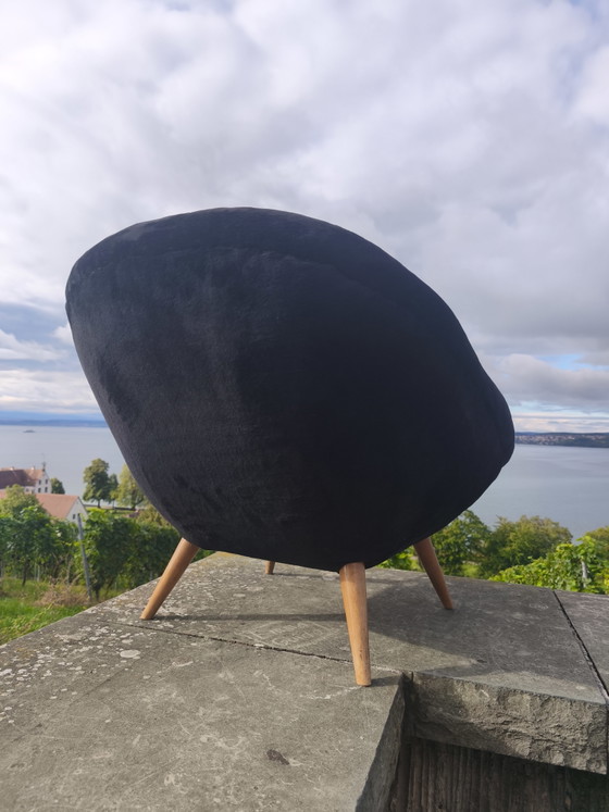 Zeldzame Oscar Niemeyer Fauteuil jaren 50 Braziliaans Design – Velvet, Wood (photo 6 of 10)