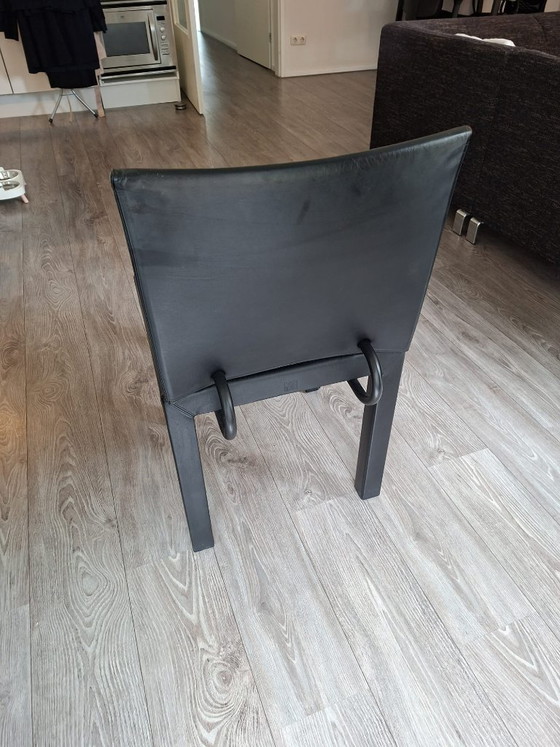 Original B&B Italia Arcadia Dining Chairs by Paolo Piva | Set of 6 | Black Leather | 1980s – Metal (photo 4 of 9)