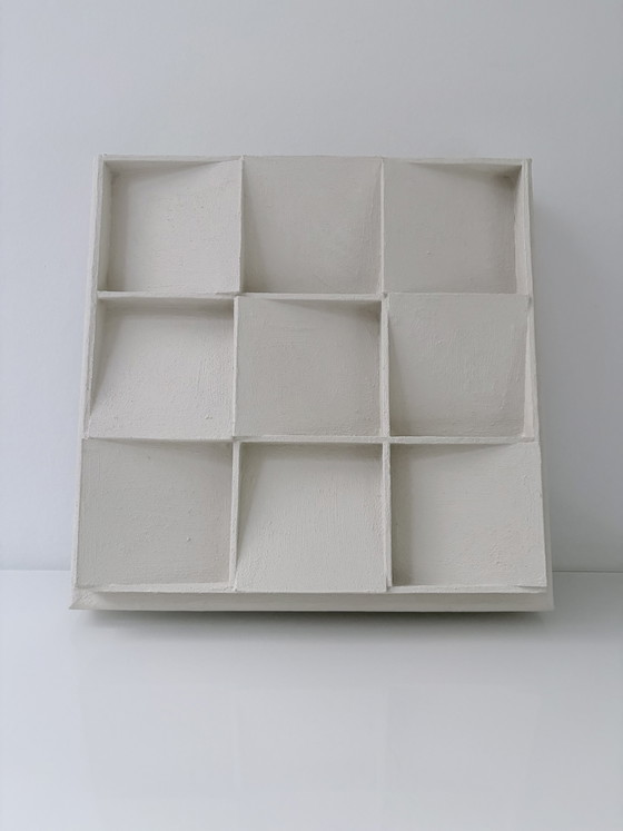 Handgemachtes Abstraktes Wandrelief – ZERO Stil – Gebrochenes Weiß – Gemälde & Zeichnungen, Wood, Canvas (photo 2 of 15)