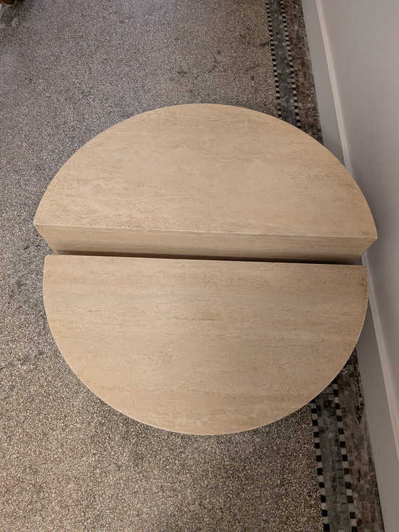Image 1 of Round travertine table, UP&UP, Italy, 1970s