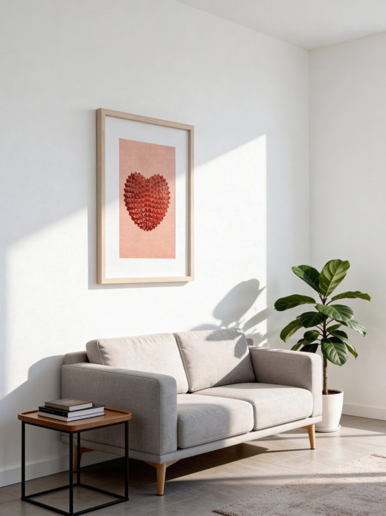Image 1 of 3D Geometric Heart Wall Art – Bronze Heart