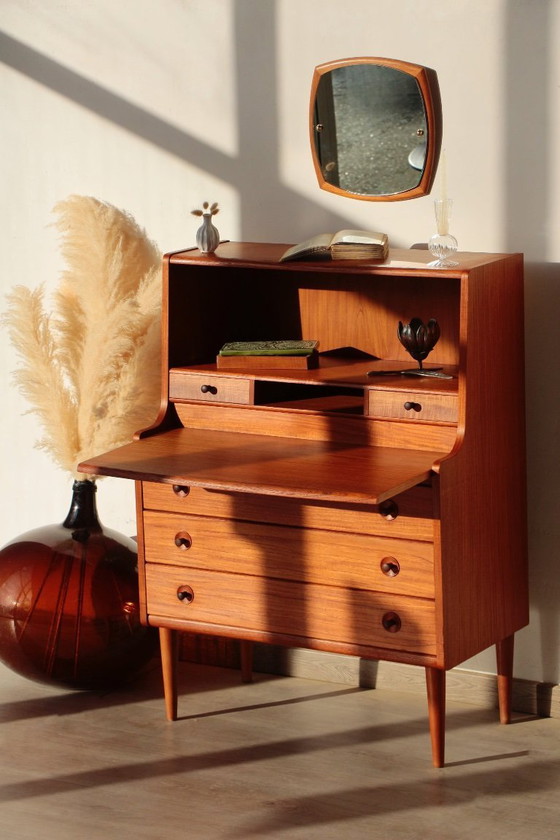 Image 1 of Vintage Scandinavische teakhouten secretaire - MSE Mobler (1960)