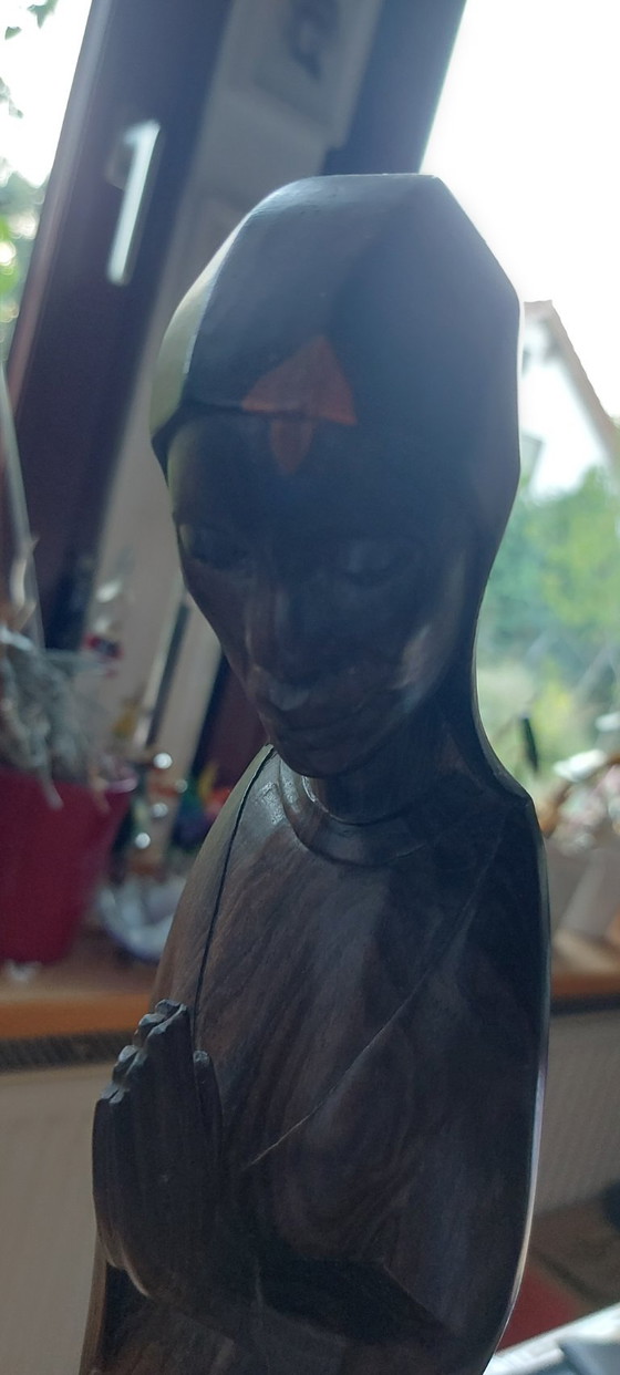 Scultura in Legno Vintage – Madonna africana stilizzata in ebano massiccio (41 cm) – Sculture, Wood (photo 3 of 5)