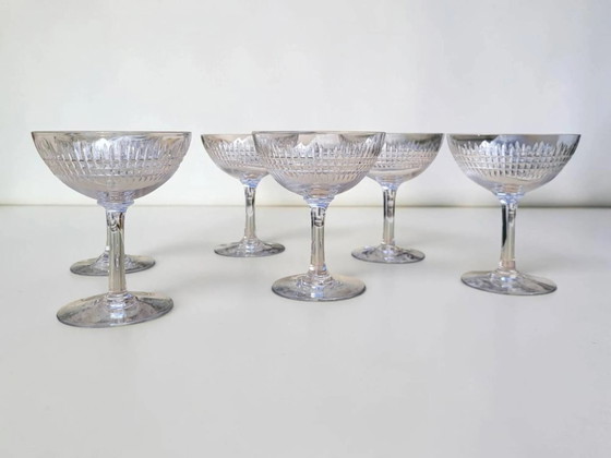 6 coppe da champagne in cristallo Baccarat / Nancy – Bicchieri e caraffe, Vetro, Art Deco (photo 6 of 11)