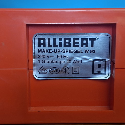 Allibert-Doppelspiegel aus den 1970er Jahren, orangefarben.