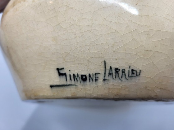 Image 1 of Simone Larrieu Art Deco Keramikvase, Frankreich, 1930