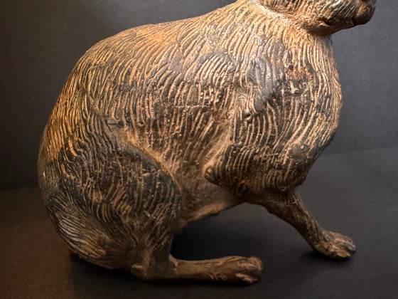 Original Bronze Sculpture 'Lièvre' (Hare), Pierre Chenet (lost wax), Brown (photo 5 of 8)