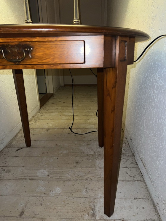 Mesa de madera de cerezo 110 cm, Metal, Rojo (foto 3 de 6)