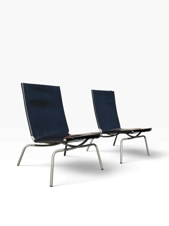 Set of 2 black lounge chairs by Fabiaan van Severen., Adjustable recliner chair, Leather (photo 9 of 12)