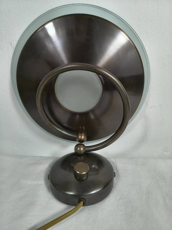 Image 1 of Vintage Herda Holland wandlamp – jaren 70 –brons met matglas