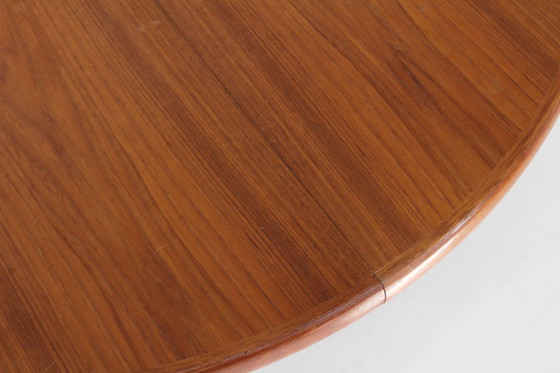 Image 1 of Tavolo da pranzo rotondo allungabile vintage danese in teak degli anni '60.