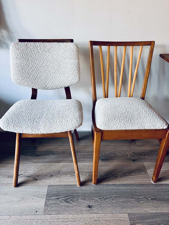 Image 1 of Table de salle à manger style années 50 avec 4 chaises
