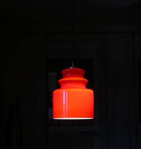 Image 1 of Peill&Putzler ceiling lamp red 1970s UK1aEb
