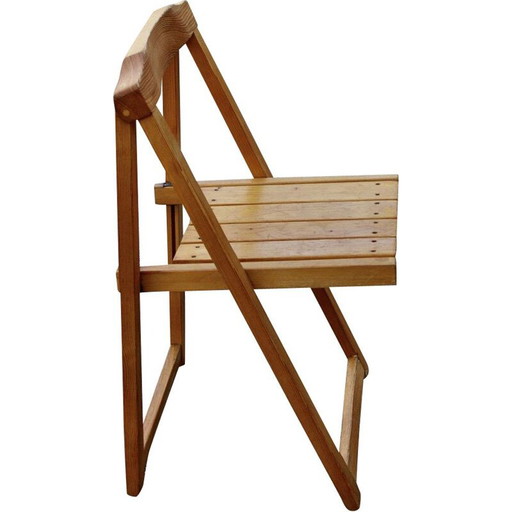 Sedia pieghevole vintage Trieste in pino di Aldo Jacober