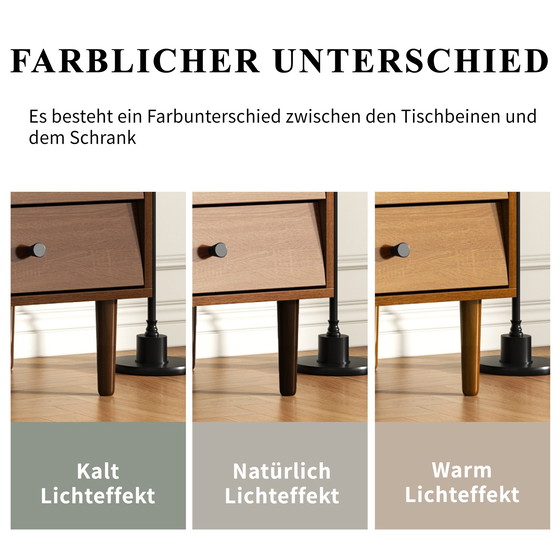 Image 1 of Urban Meuble buffetkast in vintage houtlook met rotan deuren, 2 deuren, 2 laden, 130 x 75,5 x 40 cm, CROLZOI