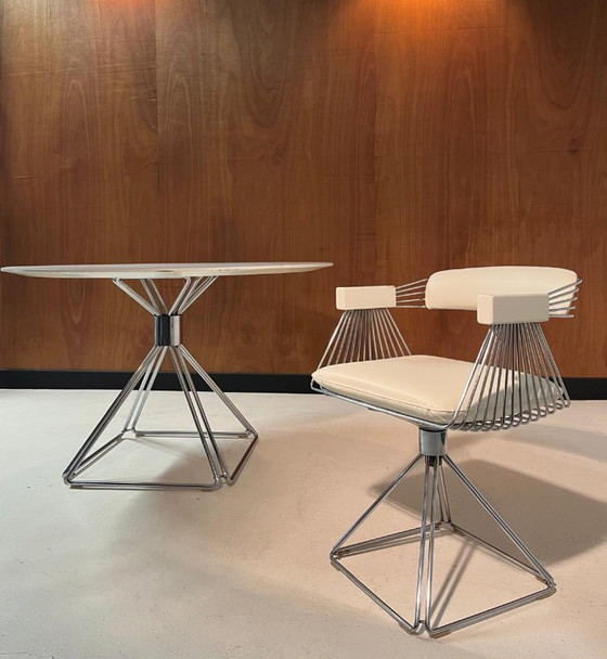 Image 1 of Table et 4 chaises à manger Rudi Verelst pour Novalux 