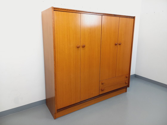 Image 1 of Mobiletto da toeletta modernista vintage in teak e noce degli anni &#39;60-&#39;70