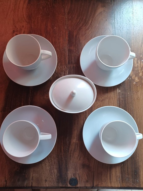 Image 1 of Servizio da caffè vintage in porcellana ceca Thun - 4 tazze, 4 piattini, zuccheriera e lattiera.