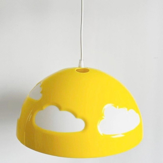 Image 1 of Lampada a sospensione Ikea Skoljig Cloud Lamp Giallo Bianco Henrik Preutz anni '90