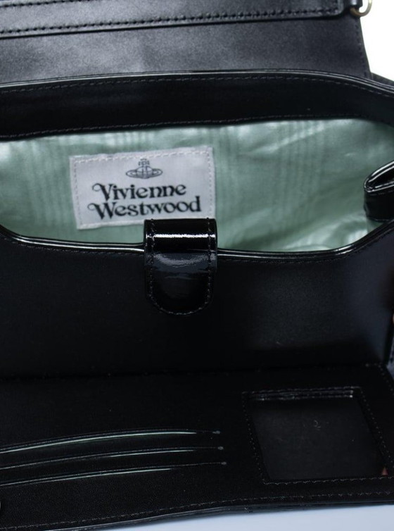 Image 1 of Sac Vivienne Westwood noir noisette à motif crocodile