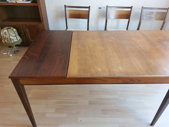 Image 1 of Vintage eettafel Deense stijl, uittrekbaar, palissander