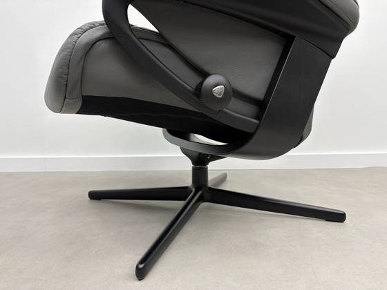 Stressless Sunrise Cross Poltrona + Poggiapiedi Grigio Come nuovo! – Poltrone relax, Pelle, Metallo (photo 6 of 15)