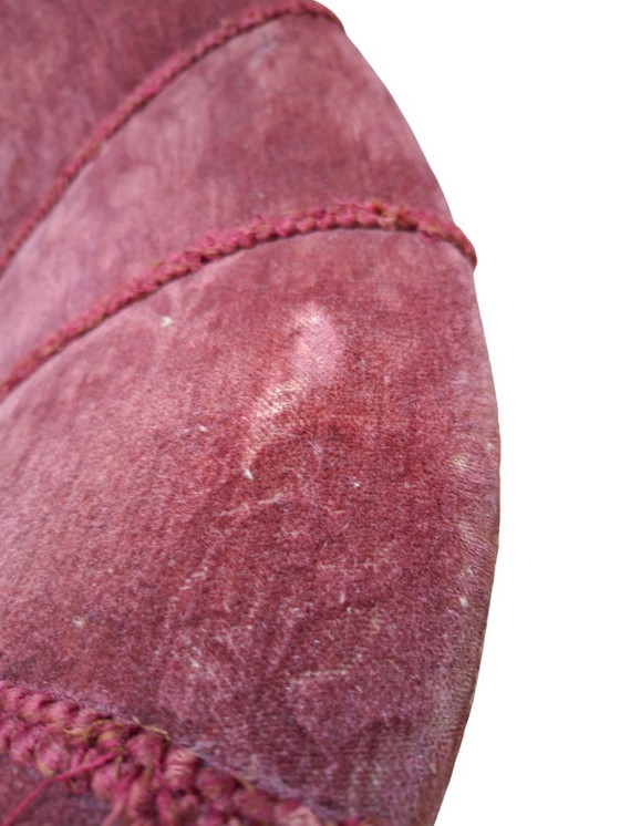 Image 1 of Élégante paire de fauteuils vintage en chêne et velours damassé des années 1960