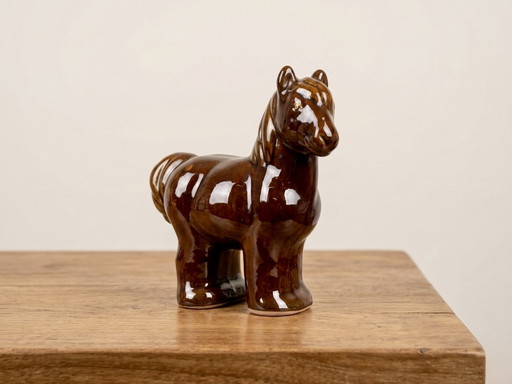 Figura de caballo de cerámica vintage de Jie Gantotta, Suecia.