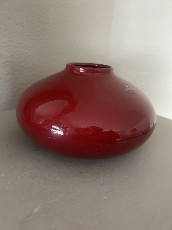 Vintage Scheurich UFO Vase 629/13 PASSION - Oxblood Red - West Germany 70s - Fat Lava Space Age (photo 2 of 6)
