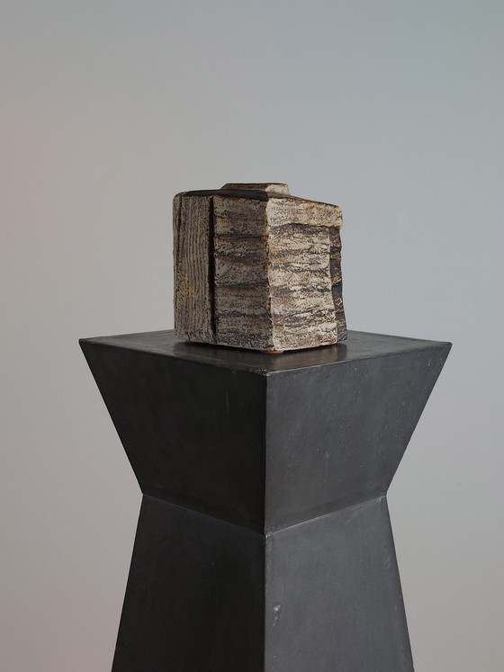 Image 1 of Rare ceramic vase by Gerhard Liebenthron, artist's ceramics in a cubist style