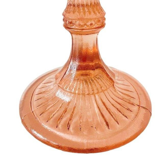 Image 1 of Art Deco Tortenplatte Luxval Val St. Lambert rosa 1930er Jahre