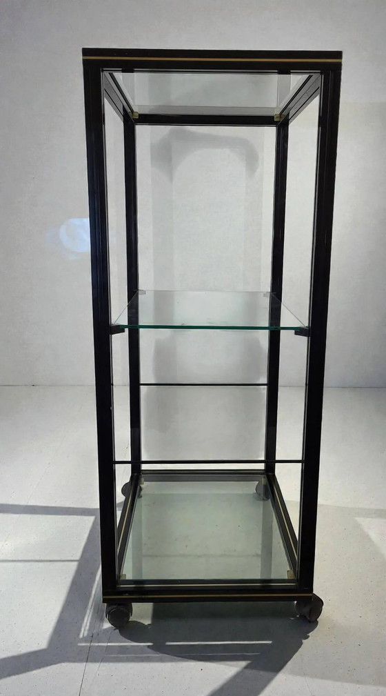 Jaren 70 Pierre Vandel wandrek/vitrinekast – Aluminium, Glass (photo 5 of 10)