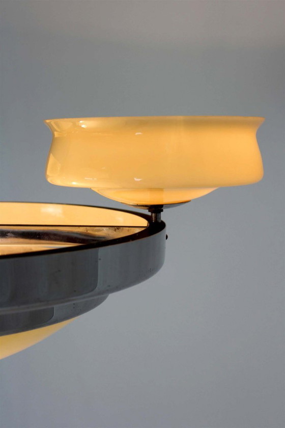 Image 1 of Bauhaus Chrome Chandelier from Zukov, 1940s