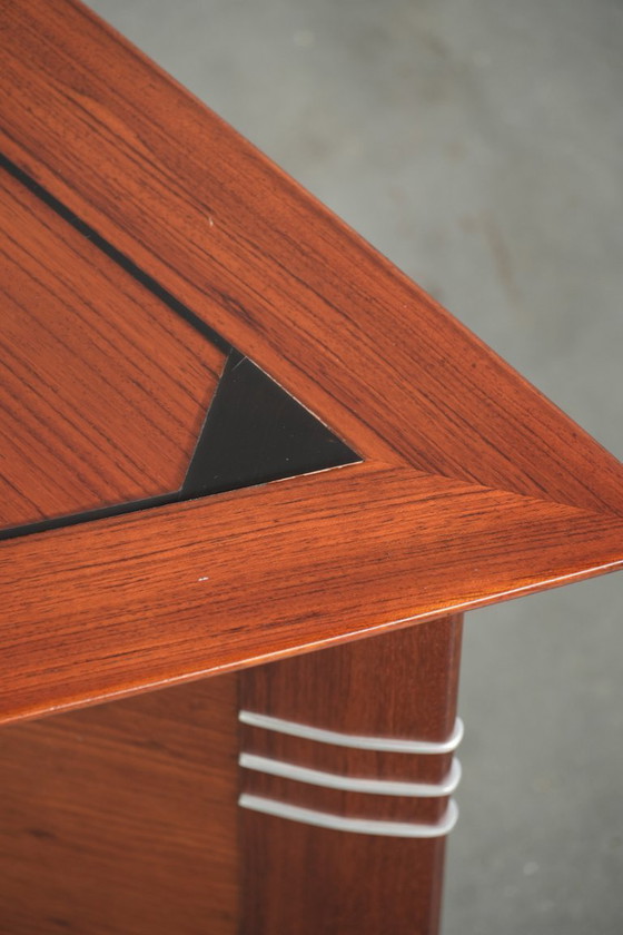 Image 1 of Luxury Art Deco design side/coffee table by Schuitema from the Decoforma series in a triangular shape