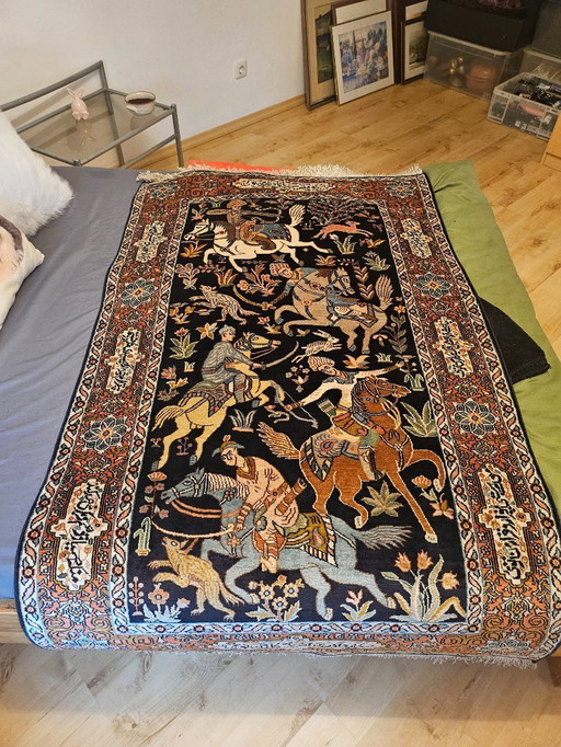 1 alfombra oriental anudada a mano