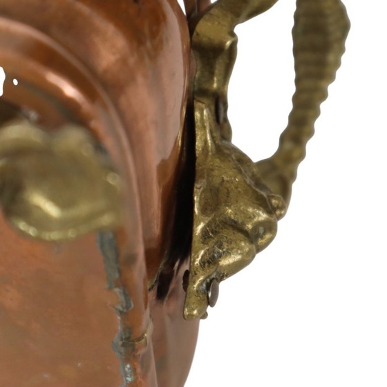 Fioriera antica in rame con piedini a zampa di leone e teste di leone, XIX secolo. – Vasi per piante, Copper (photo 11 of 14)