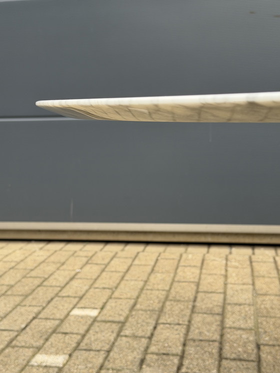 Image 1 of Original oval Knoll Tulip dining table (244cm) Carrara marble