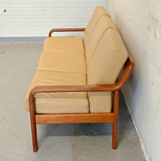 Divano vintage a 3 posti L. Olsen En Søn Møbelfabrik – Divani 3 posti, Leather, Wood (photo 6 of 11)
