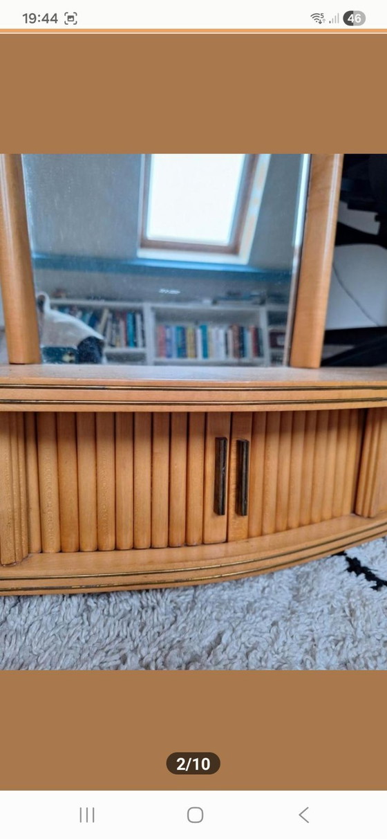 Image 1 of Vintage houten kaptafel met spiegel 