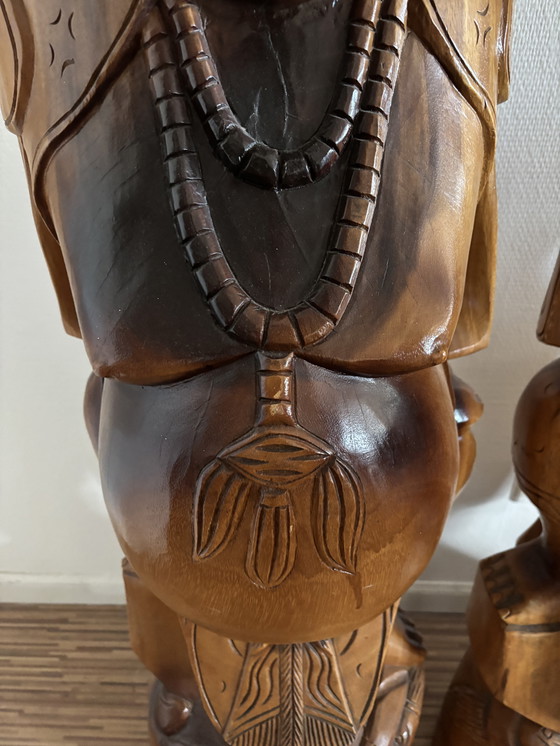 Image 1 of Bouddhas debout en bois massif